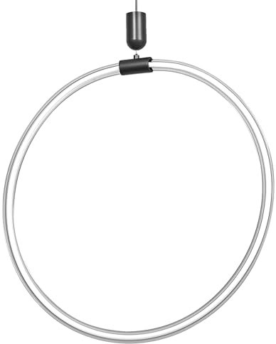 LEDVANCE Decor Aura Pendelleuchte Vert aus geschwungenem Polycarbonat mit LED und Filament-Design, 18 W, 2000 lm, 3000 K, 830 warmweiß, Click dimmbar, dunkelgrau, Kunststoff (PC), 498 mm, IP20
