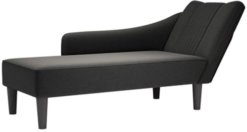 vidaXL Chaiselongue mit Rechter Armlehne Schwarz Stoff