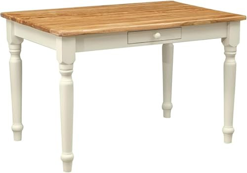 Biscottini Quadratischer ausziehbarer Tisch L 120 x T 80 x H 80 cm weiß und natur - Küchentisch ausziehbar aus Massivholz Made in Italy - ausziehbarer Esstisch