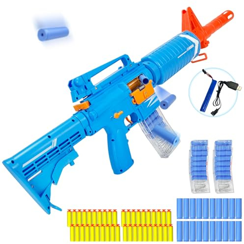 Spielzeug Pistole, Elektrische Spielzeugpistole Magazin, Toy Gun - Blue | 2 Modi Elektrischer und Manueller, Shell Ejecting, Waffe Spielzeugpistole, Schießen Blaster Gun M16 Electric Toy Guns