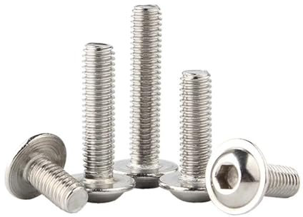 Gladiaond 10 Stück M4 M5 M6 M8 M10 Länge 20–50 mm A2–70 Edelstahl Innensechskant-Halbrundschrauben(22mm x10pcs,M6)