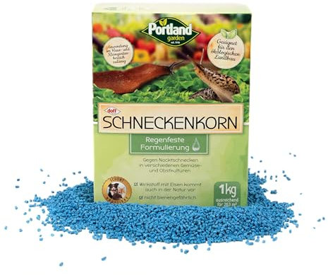 PORTLAND GARDEN Schneckenkorn NATUR | Hochwirksames & Natürliches Mittel gegen Schnecken | Regenfest & Haustierfreundlich | Ideal für Gemüse- und Kräuterbeete, Ziergärten & Hochbeete (1000 Gramm)