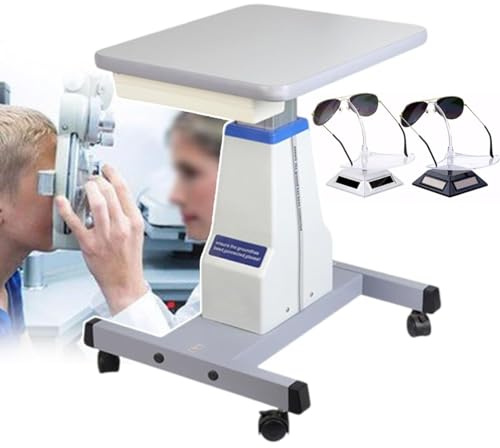 Sweet taize Tavolo portastrumenti motorizzato, Tavolo elevatore per optometria Professionale, con Ruote e Altezza Regolabile, Tavolo da Lavoro Elettrico per Strumenti motorizzati per Occhiali, Bianco