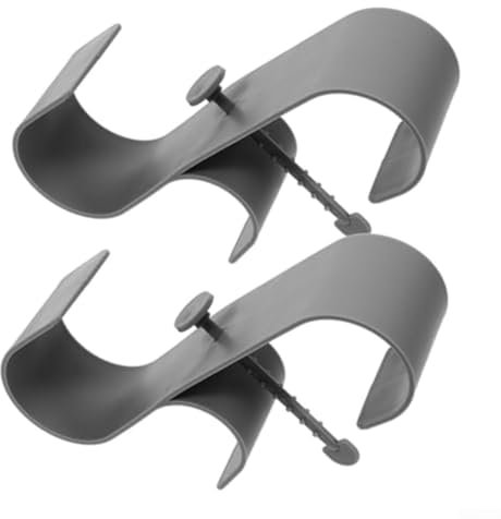 Tidevib Supporti resistenti per tubi da piscina, confezione da 2 ganci accessori per piscine e giardini (grigio)