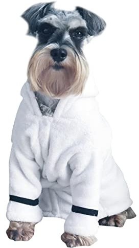 Gatuida Hundebademantel Schnelltrocknend Saugfähiges Mikrofaser Material Kapuzenbademantel XL für Haustiere Hunde Herbst Winter