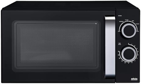 Silva Schneider Microondas MW-C 25.2 sin plato giratorio – 700 W, 20 litros de espacio de cocción, base de cerámica, 6 niveles de potencia, función de descongelación, temporizador, ahorro de espacio y