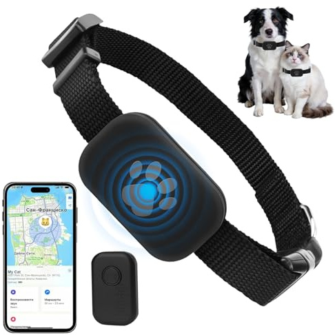 Collare tracker per gatti, Collare GPS per gatti di piccola taglia, Tracker per cani senza costi mensili, Tracker per collare per gatti per Apple Find My, Posizionamento globale (solo iOS)