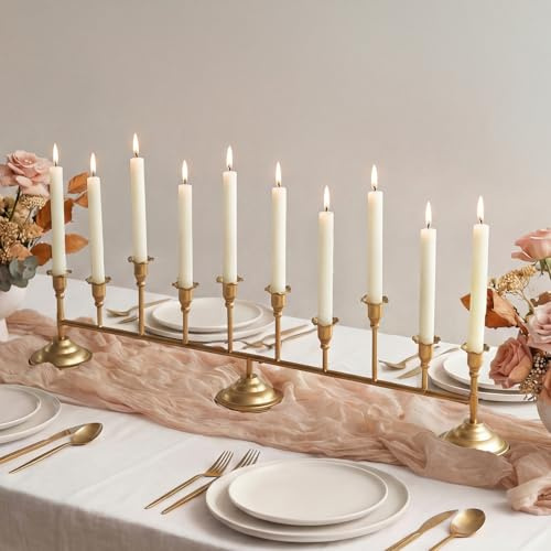 Sziqiqi Candelabre Doré pour Mariage: Porte Bougies 10 Bras Vintage pour Centrepieces de Table de Mariage - Porte-Bougies Longs 81,5 cm pour Décorations de Fête et Anniversaire