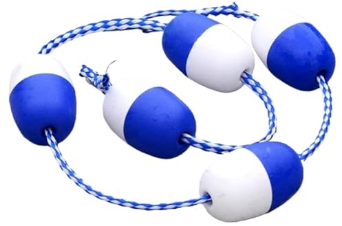 Separatore di sicurezza per piscina, boa galleggiante con galleggianti e ganci, divisore per corsia di nuoto bicolore blu e bianco, separatore di corsia d'acqua da 22,9 m per piscine