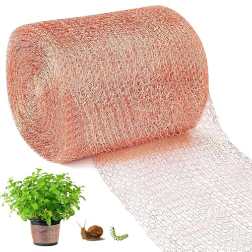 Rete in Rame, 127mm x 12m Recinzione per Lumache, Rete di Protezione Contro Lumache Tagliabile, Doppio Strato Rete di Rame per Casa Giardino Controllo del Lumaca, Parassiti, Uccelli