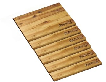 Kesper | 6er Pack Brotzeitbrett mit Einbrand Brotzeit | Maße: 30 x 20 x 1 cm | FSC-zertifiziertes Akazienholz | als Schneidebrett oder Präsentationsplatte