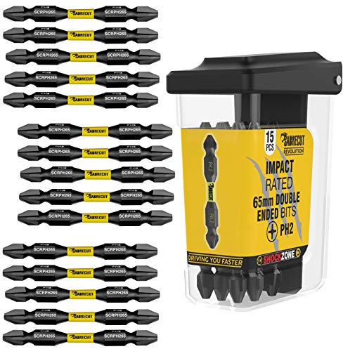 SabreCut 15pcs SCRPH26515B 65mm PH2 Heavy Duty Phillips Impact Bits | Forged precision tips and heat-treated torsion steel improve impact resistance, durability and reduce breakage