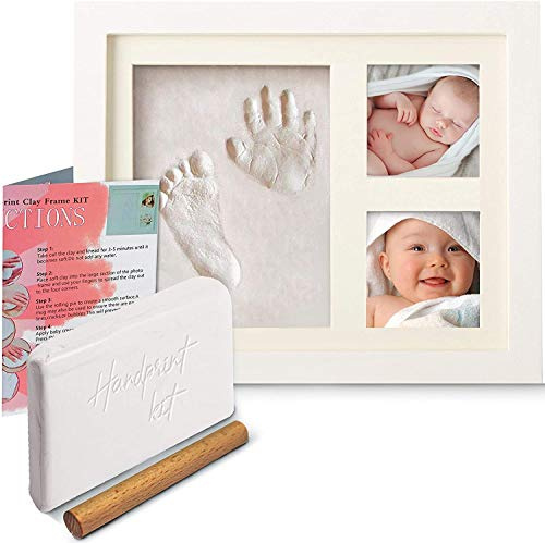 Baby shower presenter (Storbritannien) Baby fotavtryck kit och handavtryck bildram babygåvor nyfödda nödvändigheter