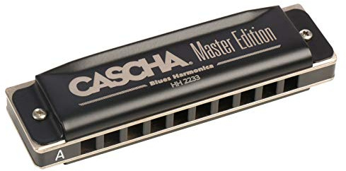 CASCHA Master Edition Blues Harmonica, hochwertige Mundharmonika in A-Dur mit Soft Case und Pflegetuch, Blues Organ