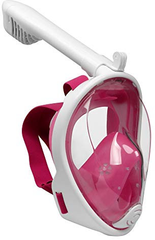 Emsmil Maschera da snorkeling a 180°, maschera da immersione, maschera integrale per il viso, maschera da immersione, maschera da snorkeling, maschera integrale anti-appannamento, per nuoto,
