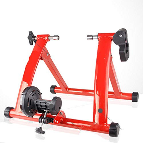 BEPM Fahrrad Rollentrainer Fahrradrolle Rollentrainer Rennrad Radsporttrainer Heimtraining Indoor-Übung 26-28 Magnetwiderstände Fahrradtrainer Fitnessstation Fahrradtrainer Rollen-Rot