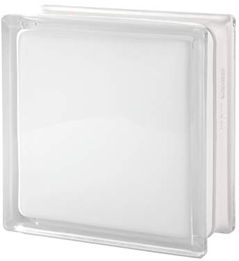Glass Block Matty White Opal Gloss Effect | 19 x 19 x 8 cm | Unit of Sale 1 Box of 10 Pieces
