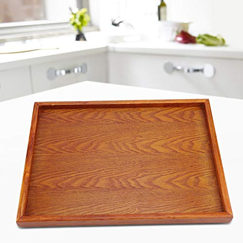 Tyenaza Serviertablett, Holz Tablett für Frühstück, Tee, Couchtisch, Solide Natürliche Rechteckige Kleine Holzschale für Food Party Käse Vorspeise (36 * 27cm)