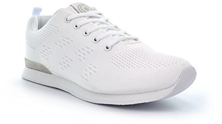 Generic Unisex Adults Bowling Shoes - Black/White, Size 3-12 UK, Ladies/Mens Bowling Trainers, Padded Collar and Tongue, Textile Upper and Lining, Lace Up Fastening