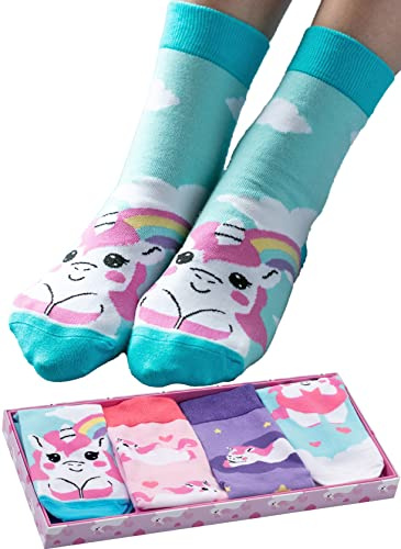 corimori Gr. 36-42 Witzige Anime Baumwolle Socken 4er Set in Geschenk-Verpackung