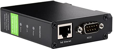 Waveshare RS232/485/422 to RJ45 Ethernet Module, TCP/IP to Serial, with POE Function, Bi-Directional Transparent Transmission, Suitable for Data Acquisition, Intelligent Instrument Monitoring, etc