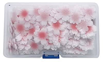 Uposao 100 Pièces Comestibles Fleurs, Fleurs Comestibles Cupcake Toppers Gluant Papier De Riz Décoratif Décorations De Gâteau Décorations De Nourriture De Fête d'anniversaire