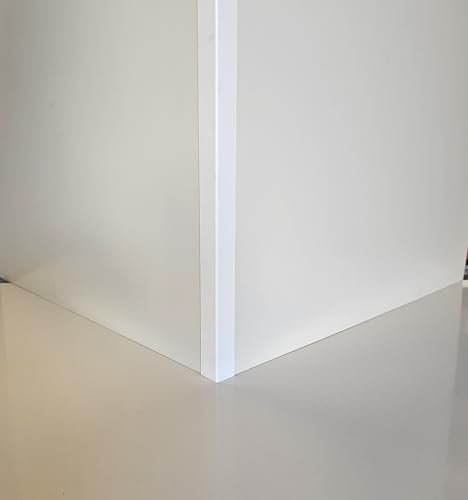 Lot de 5 Cornières d'angle Alu Blanc Pur - RAL 9010- épaisseur 1 mm - Longueur 150 cm x (4 cm x 5 cm, Couleur Extérieur)