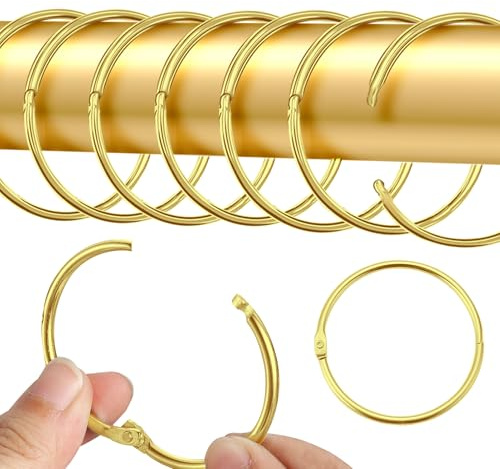 40 Stück gardinenringe zum öffnen,50mm Gardinenringe Vorhangringe,Rundringe Vorhang Clips Duschvorhang Metallklammern für Vorhänge und Gardinenstangen