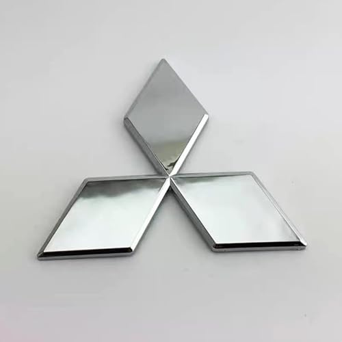 RIKCAT Car Emblem Logo Badge for Mitsubishi L200 2015-2018,Badge Decals Front Bonnet Trunk Decorative Self adhesive Tuning ABS Car Parts,Silver