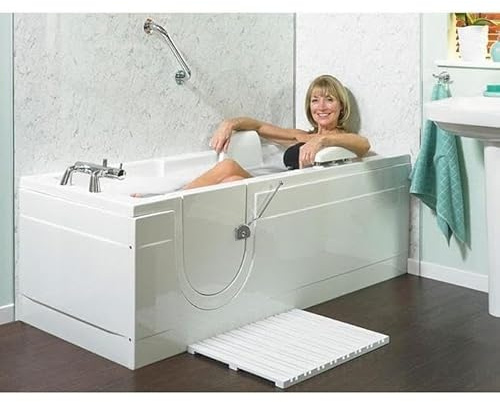 Badewanne mit Tür und Sitz Modell 17 Größe 170 x 70 cm Version rechts weiß