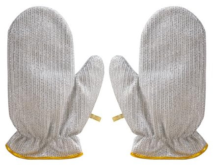 1 Pair Multipurpose Wire Dishwashing Gloves for Wet and Dry, Reusable Kitchen Cleaning Wire Dish Gloves, Lint Free Duster Gloves, Washing up Gloves, Multifunctional Non-Scratch Wire Household Gloves