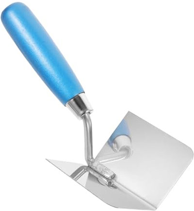 jojofuny Truelle D'angle en Acier Inoxydable Manche Bleu Ergonomique, Outil Maçonnerie pour Finition D'angles Intérieurs, Usage Professionnel