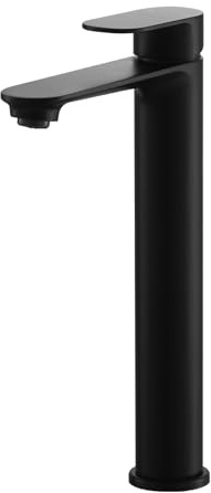 High Rise Basin Mixer Taps, BATHWEST Tall Bathroom Sink Taps Modern Monobloc Single Handle Brass 072LBK (Black)