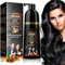 Ofanyia Schwarzes Haarfärbeshampoo - 3 in 1 Grauhaarabdeckung für Frauen und Männer, Kräuterinhaltsstoffe, Sofortige Haarfarbe, 420ML/14.2FL.OZ (Naturschwarz)