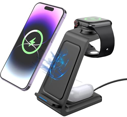 Wireless Phone Charger, Wireless Charger, Stable Phone Charging Stand, Portable Wireless Multi-Device Charging Dock Travel Charger Stand for Phone, Earplugs and Watch
