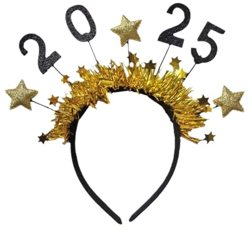 2025 nyårspannband - glitter stjärna paljetter hårband | stjärnblomma nyårsafton fest karneval färg remsa pannband | jul 2025 nyår festtillbehör