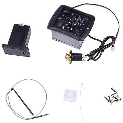 3-band Gitarren Tonabnehmer Equalizer Eq-ym02 Schwarz | Akustikgitarren Vorverstärker mit Stimmgerät, Lautstärkeregler, Kunststoff Metall Ausführung