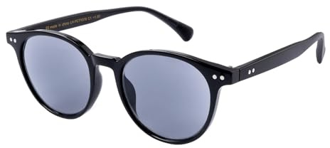 OKH Unisex Classico Stile Rotondo Lettori Sole Occhiali Da Lettura Vintage Outdoor UV400 Lenti Occhiali da Lettura per Uomo e Donna (Nero/Grigio 1.50)