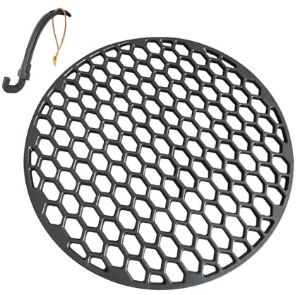 18 3/16 Cooking Grates for Large Big Green Egg, Kamado Charcoal, Vision VGKSS-CC2 B-11N1A1-Y2A, Round Grates Non-Stick Grids with Grate Lifter for Large Big Green Egg Charcoal Grill Accessories