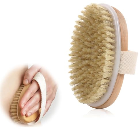 Cuerpo Cepillo, Cepillos Secos Ccorporal Eliminar la Piel Muerta, Se Utiliza Para Mejorar la Circulación Sanguínea, Regular Función Linfática Contra Celulitis, Cerdas Naturales y Madera, Oval