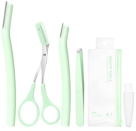 Eybrow Cisalize Set de plateau de découpe avec peigne, tondeuse à sourcils, cisaillement encombré | Sourcils pour hommes et femmes, couverture de protection, coupe-sourcils avec étui pour princip