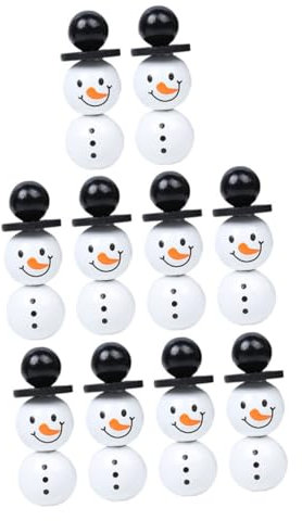 DOITOOL 1 Satz Schneemann-Dekorationen Schneemannförmige Glitzerperlen Schneemann-Perlenset Urlaub groß weihnachtsbasteln weihnachts basteln Schneemann zum Basteln Perlen Schneemann Holz