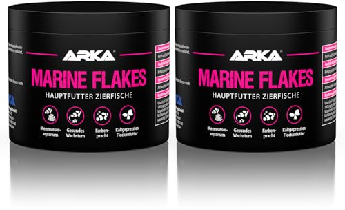 Microbe-Lift Marine Flakes - 500 ml - Qualitäts-Flockenfutter für Meerwasserfische, fördert Farbenpracht und Wachstum, kaltgepresst, unterstützt die Fischgesundheit (Packung mit 2)