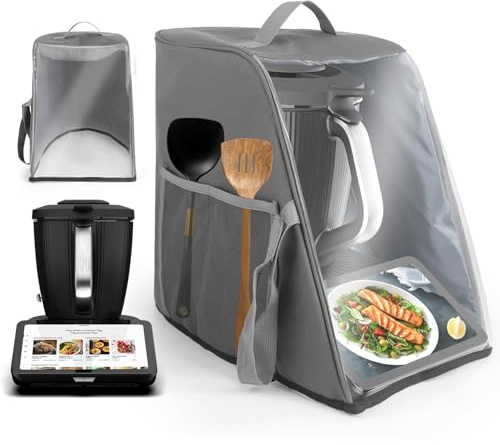 Abdeckhaube für Thermomix TM7, Haube für Thermomix Abdeckung Küchenmaschine TM7 Zubehör Ideal für den Schutz und die Aufbewahrung Ihrer Küchenmaschine (Grau)