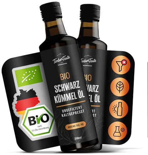 Black Seed Oil Ägyptisches Schwarzkümmelöl Bio 2×250ml – Nigella Sativa Öl kaltgepresst, ungefiltert, ohne Zusatzstoffe – naturreines Schwarzkümmel Öl aus deutscher Ölmanufaktur