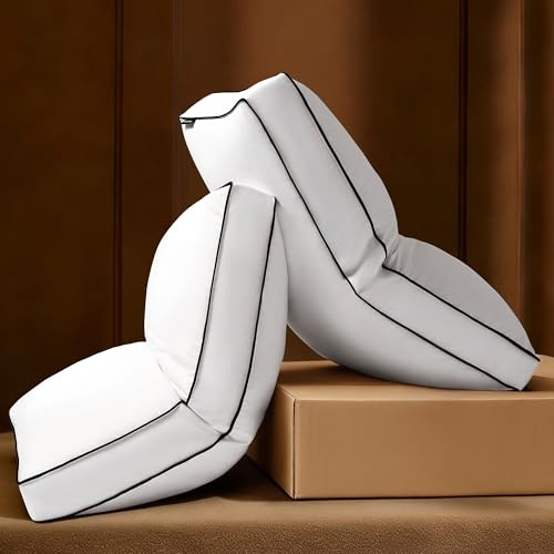 AQUZIN Firm Goose Feather Down Pillow Standard Size Set of 2, Down Surrounded Hotel Collection Bed Pillows for Sleeping with 3 Inch Gusset, 2 Pack, Fluffy Plush for Side Sleepers 20x26 in.