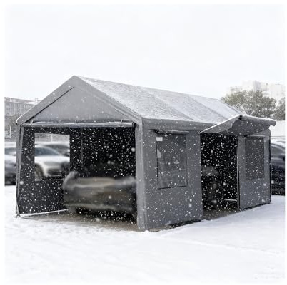 Robustes, Wind- Und Schneesicheres Carport-Zelt Mit Metallrahmen Für Traktoren, LKWs, Wohnmobile Und SUVs
