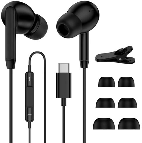 Kopfhörer mit Kabel USB C in Ear Kopfhörer für Samsung USB C Kopfhörer | USB Type C Kopfhörer Ohrhörer Headset mit Mikrofon für Samsung Galaxy S26 S25 FE S24 S23 S22 A27 A57 A17 A56 A16 A36 A15 A55