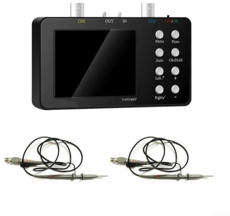 Oscilloscopio digitale con larghezza di banda analogica da 10 MHz, frequenza di campionamento 50 MSa/s, generatore di segnale a doppio canale per elettronica, fai da te e rappresentanti di telefoni