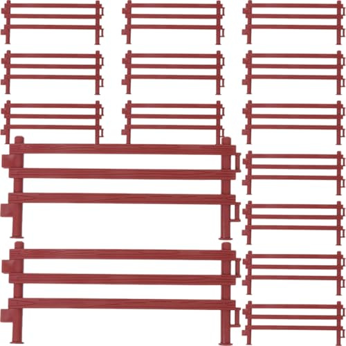 FIXOSHEE Lot de 30 Mini-clôtures de Jardin Miniature en Plastique Marron, Décorative pour Micro-paysages, Mini-fermes et Décorations de Maison de Poupée, Accessoire DIY pour Jardin